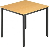 HAMMERBACHER Konferenztisch VDQ08 buche quadratisch, Vierkantrohr schwarz, 80,0 x