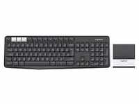 Logitech K375s Multi-Device + Halterung Tastatur kabellos schwarz