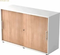 HAMMERBACHER Schiebet&uuml;renschrank, V1752S/W/N/RE nussbaum, wei&szlig; 1 Fachboden...