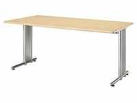 HAMMERBACHER NS16 Schreibtisch weiß rechteckig, C-Fuß-Gestell silber 160,0 x...