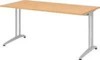 HAMMERBACHER BS16 Schreibtisch buche rechteckig, C-Fu&szlig;-Gestell silber 160,0 x...