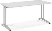 HAMMERBACHER Altus Schreibtisch lichtgrau rechteckig, C-Fu&szlig;-Gestell silber 160,0 x