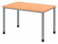 HAMMERBACHER HS12 höhenverstellbarer Schreibtisch weiß rechteckig,...