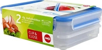 emsa Frischhaltedosen CLIP & CLOSE 7,7 cm hoch transparent 2x 0,6 l, 2 St.
