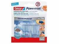 tesa Powerstrips TRANSPARENT Klebehaken für max. 1,0 kg 2,7 x 4,5 cm, 2 St.