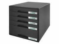 LEITZ Schubladenbox Plus schwarz 5211-00-95, DIN A4 mit 5 Schubladen