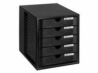 HAN Schubladenbox System-Box schwarz 1450-13, DIN C4 mit 5 Schubladen