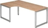 HAMMERBACHER RS82 h&ouml;henverstellbarer Schreibtisch nussbaum L-Form, O-Fu&szlig;-Gestell
