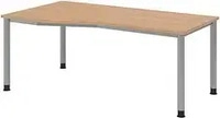 HAMMERBACHER HS18 h&ouml;henverstellbarer Schreibtisch buche Trapezform, 4-Fu&szlig;-Gestell