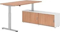HAMMERBACHER XMST16 elektrisch h&ouml;henverstellbarer Schreibtisch nussbaum rechteckig,