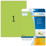 Herma 5151, HERMA Etiketten 5151 gr&uuml;n 210,0 x 297,0 mm, 20 Blatt neongr&uuml;n