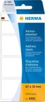 Herma 4302, HERMA Adressetiketten 4302 wei&szlig; 67,0 x 35,0 mm, 250 Etiketten