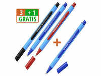 3 + 1 GRATIS: Schneider Kugelschreiber Slider Edge blau Schreibfarbe...