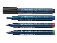 Schneider Maxx 133 Permanentmarker farbsortiert 1,0 - 4,0 mm, 4 St.