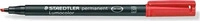 Staedtler 314-2, STAEDTLER Lumocolor Folienstift rot 1,0 - 2,5 mm permanent, 1...