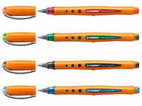 STABILO worker®+ Tintenroller orange 0,3 mm, Schreibfarbe: farbsortiert, 4 St.