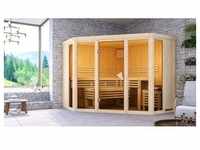 KARIBU Sauna Alcinda 2 Ganzglas ohne Zierkranz und Beleuchtung am Dach