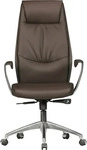AMSTYLE XXL Chefsessel, SPM1.146 Leder braun, Gestell silber