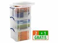 2 + 1 GRATIS: 2 Really Useful Box Aufbewahrungsboxen 3x 35,0 l transparent 48,0...