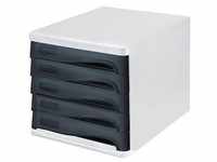 helit Schubladenbox schwarz H6129998, DIN A4 mit 5 Schubladen