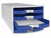 HAN Schubladenbox Impuls blau 1013-14, DIN C4 mit 4 Schubladen