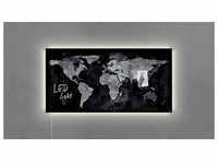 SIGEL Glas-Magnettafel artverum® LED light 91,0 x 46,0 cm World-Map GL409