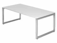 HAMMERBACHER RS2E höhenverstellbarer Schreibtisch weiß rechteckig,...