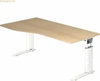 HAMMERBACHER Haziender h&ouml;henverstellbarer Schreibtisch eiche Trapezform,