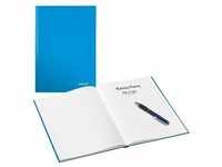 LEITZ Notizbuch WOW DIN A5 liniert, blau-metallic Hardcover 160 Seiten
