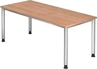 HAMMERBACHER HS19 h&ouml;henverstellbarer Schreibtisch nussbaum rechteckig,