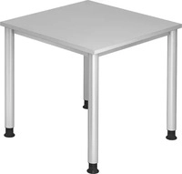HAMMERBACHER HS08 h&ouml;henverstellbarer Schreibtisch lichtgrau quadratisch,
