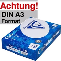 Clairefontaine 2895C, Clairefontaine Kopierpapier Clairalfa DIN A3 90 g/qm 500...