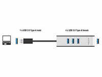 DeLOCK USB-Hub 4-fach silber 62534