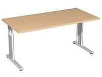 geramöbel Flex höhenverstellbarer Schreibtisch buche rechteckig,...