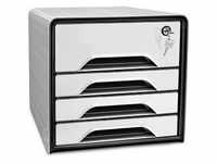 cep Schubladenbox Smoove Secure schwarz/weiß 1073110121, DIN A4 mit 4...
