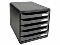 Exacompta Schubladenbox BIG-BOX PLUS silber 309738D, DIN A4 mit 5 Schubladen