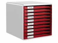LEITZ Schubladenbox Formular-Set bordeaux 5281-00-28, DIN A4 mit 10 Schubladen