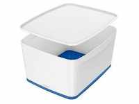 LEITZ MyBox Aufbewahrungsbox 18,0 l perlweiß/blau 38,5 x 31,8 x 19,8 cm