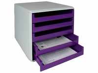M&M Schubladenbox violett 30050972, DIN A4 mit 5 Schubladen