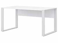 röhr Schreibtisch weiß rechteckig, Kufen-Gestell weiß 150,0 x 80,0 cm