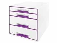 LEITZ Schubladenbox WOW CUBE perlweiß/violett 5213-20-62, DIN A4 mit 4...