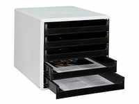 M&M Schubladenbox schwarz 30050901, DIN A4 mit 5 Schubladen