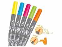 ONLINE® Calli.Brush Double Neon Brush-Pens farbsortiert, 5 St. 19078