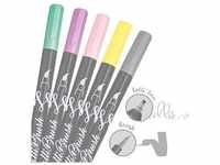 ONLINE® Calli.Brush Double Pastel Brush-Pens farbsortiert, 5 St.