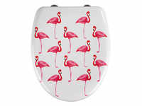 WENKO WC-Sitz mit Absenkautomatik Flamingo weiß, pink