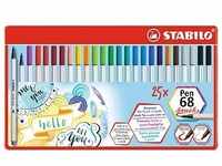 STABILO Pen 68 brush Brush-Pens farbsortiert, 25 St. 568/25-321