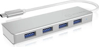RaidSonic ICY BOX USB-Hub IB-HUB1425-C3 4-fach silber