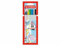 STABILO Pen 68 brush Brush-Pens farbsortiert, 8 St.