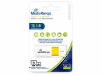 MediaRange USB-Speicherstick gelb 16GB | mit Schiebemechanismus