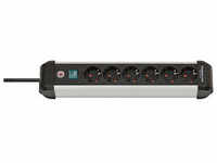 brennenstuhl Premium-Alu-Line 6-fach Steckdosenleiste mit Schalter 3,0 m schwarz